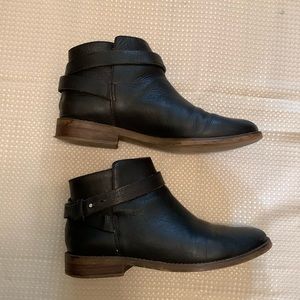 Sweet and Sassy Ankle Boots by Madewell Black Leather Wraparound Strap Moto